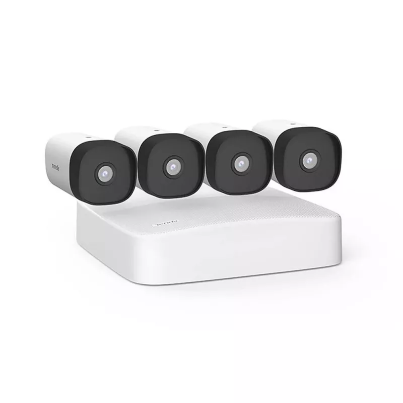 Zestaw do monitoringu Tenda 4-kamerowy PoE NVR K4P-4TR z dyskiem 4TB, kamery bullet 4MP, H.265+, IP67, noktowizja 30m