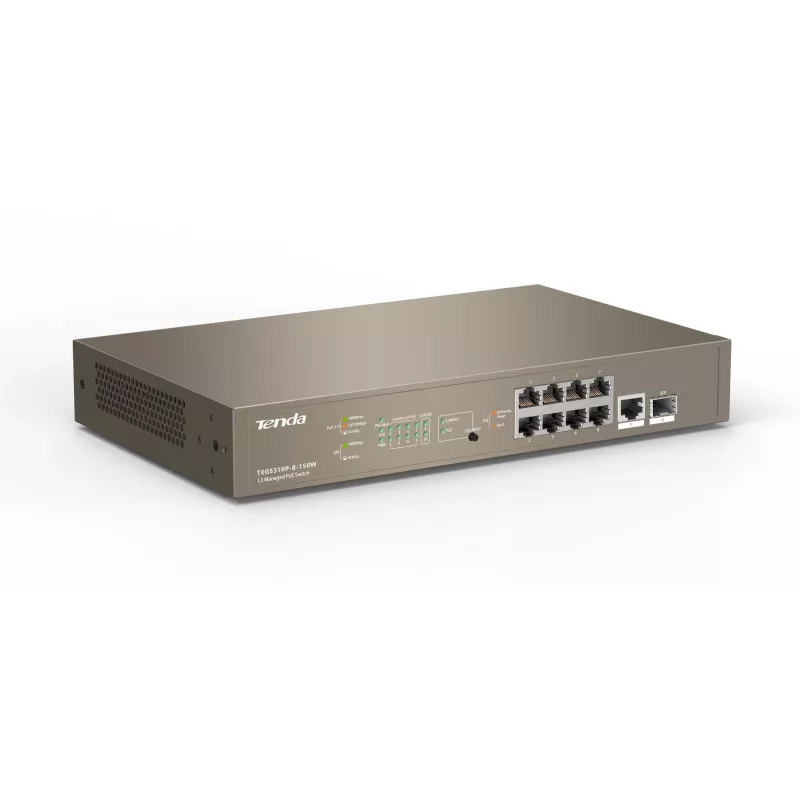 Tenda TEG5310P-8-150W Zarządzalny przełącznik Gigabit PoE+ warstwy 3