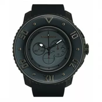 TENDENCE Gulliver Round Men's Quartz Watch 50mm Black Silicone Strap