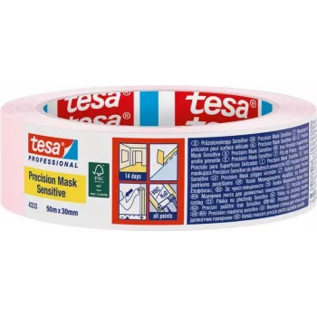 tesa 04333-00019-02 Taśma maskująca krepowana jasnoróżowa 50 m x 30 mm