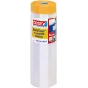 tesa 04402-00000-01 Easy Cover® Universal Folia Ochronna z Taśmą, 17 m x 2,6 m, Przezroczysty HDPE, Żółto-Beżowa Taśma Papierowa, Klej z Kauczuku Naturalnego, 1 Rolka