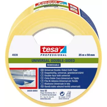 tesa 4939 Dwustronna Taśma z Folii PET, Przezroczysta, 50 mm x 25 m 04939-00003-11