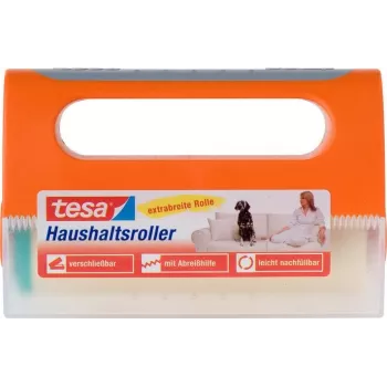 TESA 56511 Rolka do usuwania sierści zwierząt, wyjątkowo mocny klej, 56 arkuszy, szerokość 100 mm, niebiesko-biała rączka 56511-00000-07