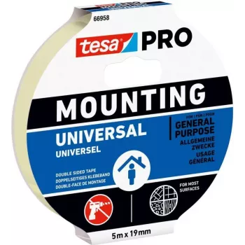 tesa Mounting PRO Universal 66958-00001-00 Dwustronna Taśma Montażowa Biała 5 m x 9 mm