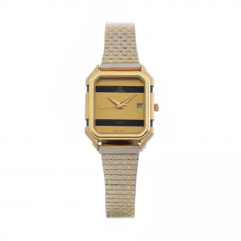 Zegarek damski TETRA Quartz Analog 129-1-A1 (23mm) - Czarny pasek skórzany, biała tarcza