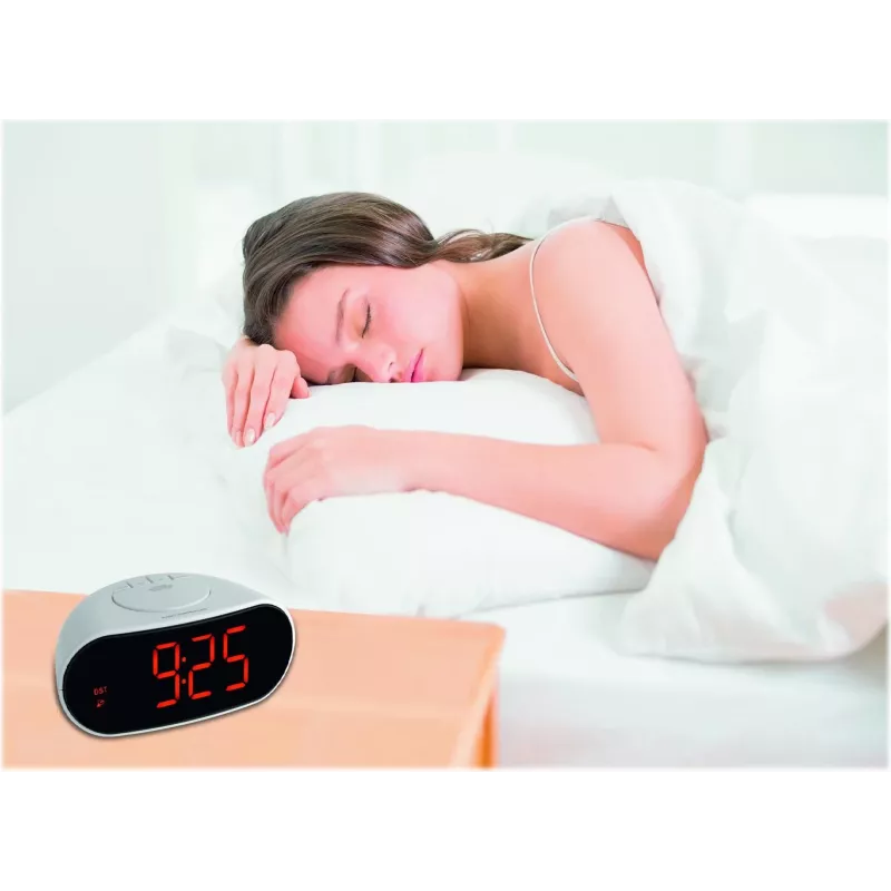 TFA 60.2505 Radio Controlled Alarm Clock with Temperature Display - White