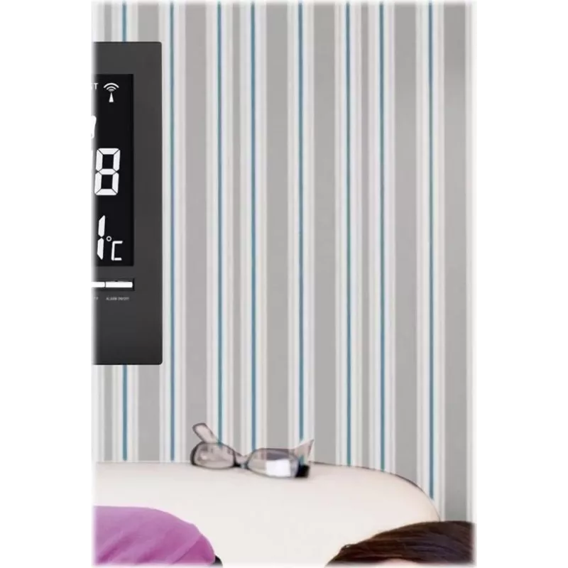 TFA 60.4508 Zegar ścienny sterowany radiowo, srebrna rama, biała tarcza, średnica 30 cm, cichy mechanizm