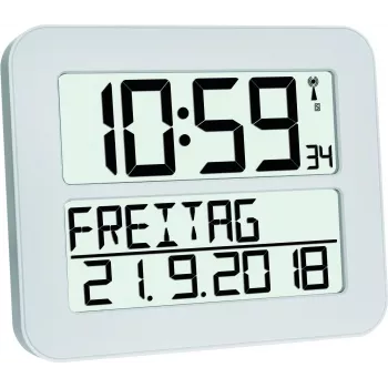TFA 60.4512.02 TIMELINE MAX Zegar budzik sterowany radiowo Biały