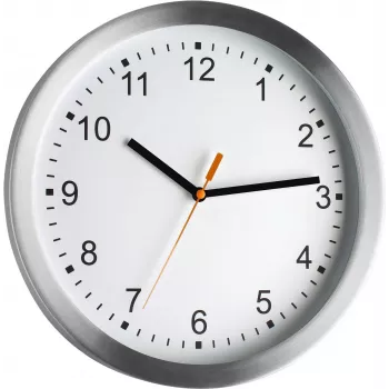 TFA Dostmann 98.1045 Zegar ścienny sterowany radiowo - srebrna rama, biała tarcza, 30 cm