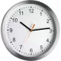 TFA Dostmann 98.1045 Zegar ścienny sterowany radiowo - srebrna rama, biała tarcza, 30 cm