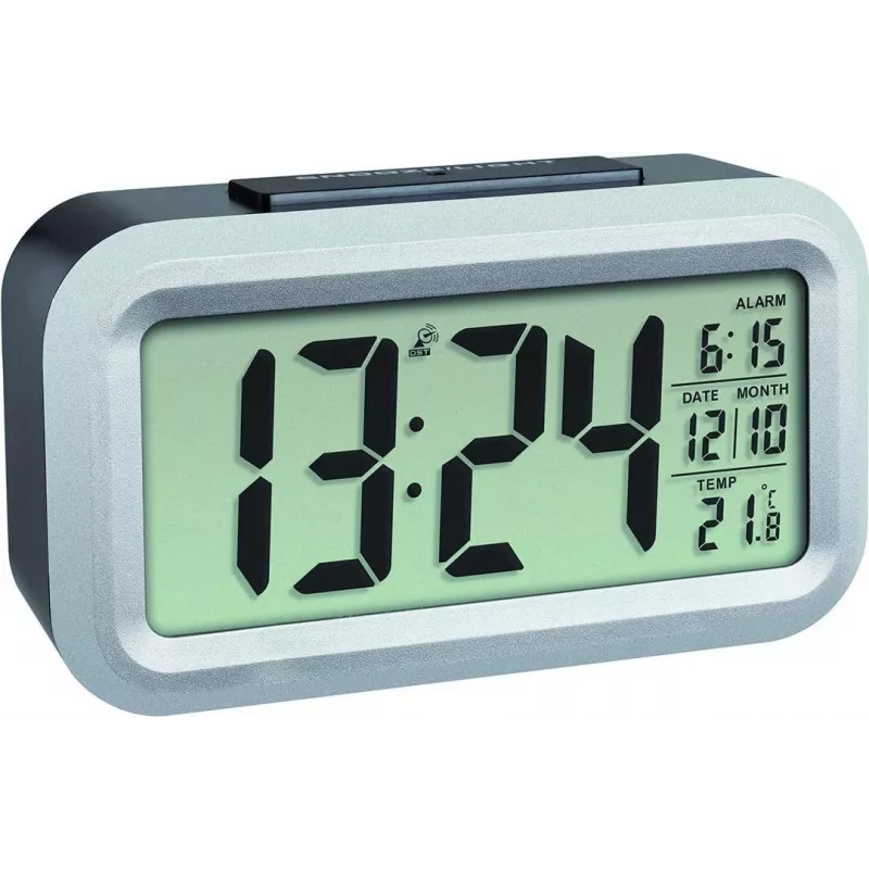 TFA Dostmann Lumio Plus Radio Alarm Clock Black/Silver