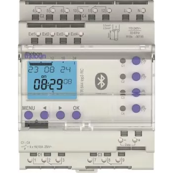 Theben TR 644 top3 BLE RC Cyfrowy przełącznik czasowy, program roczny, 2-kanałowy, szyna DIN 6440330