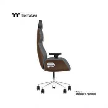 Fotel gamingowy Thermaltake ARGENT E700 Mocha Mousse & Slate Gray, prawdziwa skóra