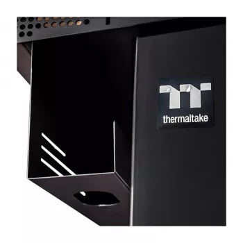 Thermaltake Level 20 Battle Station Gaming Desk – Z-Shaped Steel Frame, Carbon Fiber MDF Desktop, 100kg Capacity, Black