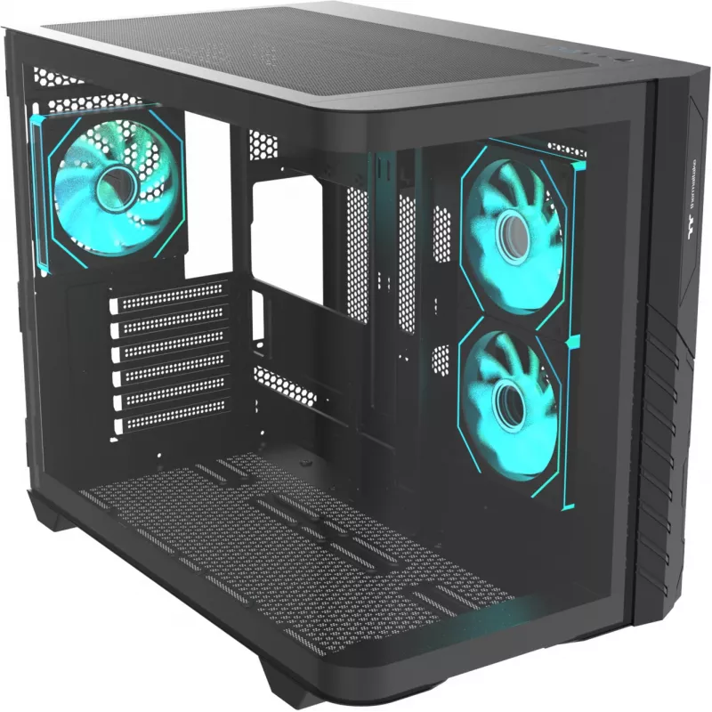 Thermaltake Vision 330 CR ARGB SE Edition Mid Tower Case, Czarny, 3x Panel ze Szkła Hartowanego, 3x Wentylator CT140 ARGB