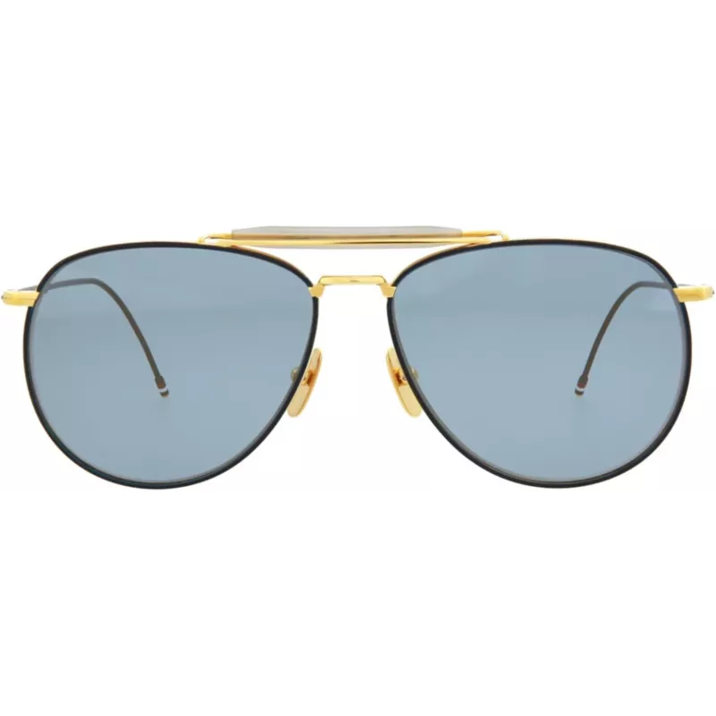 Thom Browne TB015LTDNVY62 Unisex Aviator Sunglasses Navy 62mm