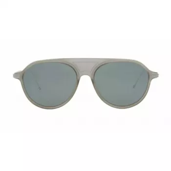 Thom Browne TB809BGRYSLV5 Okulary przeciwsłoneczne Unisex - Szara oprawka, srebrne soczewki lustrzane, 55/18/145 mm