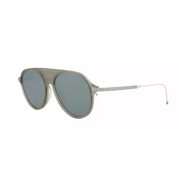 Thom Browne TB809BGRYSLV5 Okulary przeciwsłoneczne Unisex - Szara oprawka, srebrne soczewki lustrzane, 55/18/145 mm