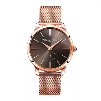 THOMAS SABO Rebel at Heart Unisex Zegarek Kwarcowy 42mm Czarna Stal Szlachetna Powlekana Jonowo i Skóra WA01772652064