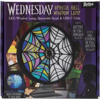 Lampa okienna ThumbsUP! - Wednesday - Ophelia Hall - LED dekoracyjna lampa sylwetkowa - zasilana bateryjnie - czarna