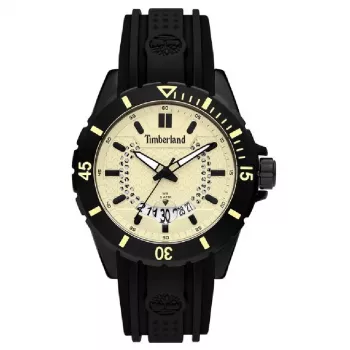 Zegarek męski TIMBERLAND Medford 46mm Beżowa Tarcza Czarny Pasek Silikonowy Kwarcowy 15578JSB-14P