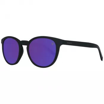 Okulary przeciwsłoneczne Timberland męskie TB9128-5305D prostokątne - oprawka matowa czarna, soczewki zielone, 53mm