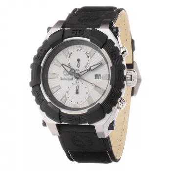 Zegarek męski TIMBERLAND Henniker II 133317JS11NNN 45mm Koperta ze stali nierdzewnej Czarna tarcza Brązowy pasek skórzany Kwarcowy