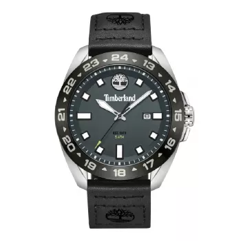 Zegarek męski TIMBERLAND TDWGB0029402 Henniker II 44mm brązowy pasek skórzany czarna tarcza kwarcowy