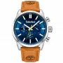 Zegarek męski Timberland TDWGF0028702M (53mm) - koperta ze stali nierdzewnej, brązowy pasek skórzany, czarna tarcza