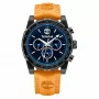 Zegarek męski Timberland TDWGF2230406M 46mm Stal nierdzewna Niebieska tarcza Brązowy pasek skórzany