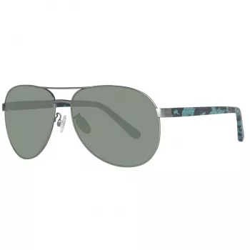 Okulary przeciwsłoneczne Timberland TB9086-6209D dla mężczyzn, polaryzacyjne – matowa czarna oprawka, zielone szkła