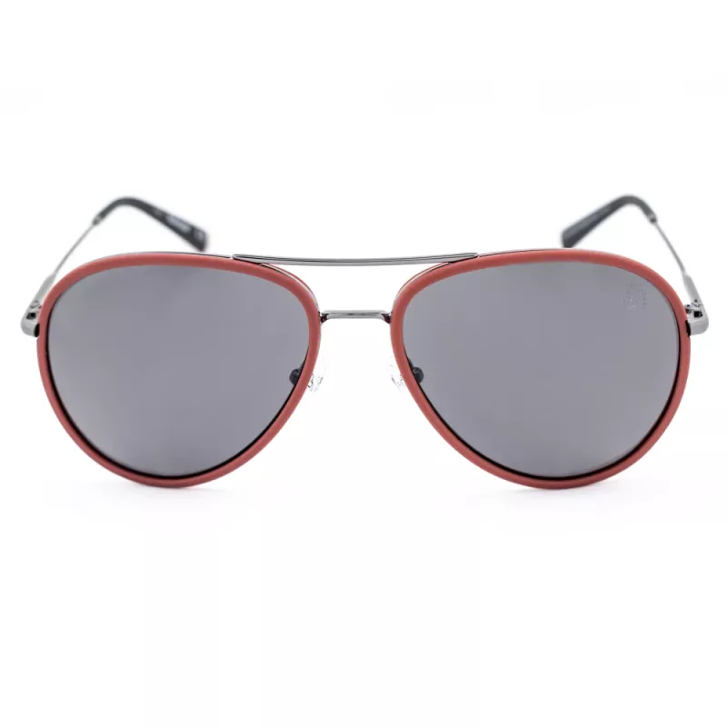 TIMBERLAND Unisex TB9118-6068D Okulary przeciwsłoneczne - Polaryzowane, prostokątna oprawka Havana, brązowe szkła