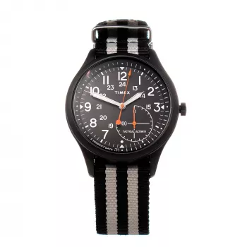 TIMEX Expedition North Field Post Męski Zegarek Mechaniczny Naciągany Ręcznie 41mm Koperta ze Stali Nierdzewnej Czarna Tarcza Brązowy Pasek Skórzany TW2V10600LG