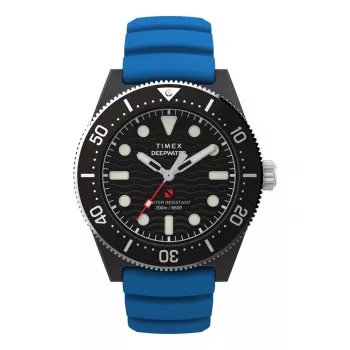 Timex Expedition North Field Post Solar Zegarek męski TW2Y02500 - 43mm Czarna tarcza, Zielony pasek materiałowy, Szkło szafirowe