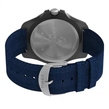 TIMEX Męski zegarek Expedition North Field Post Solar TW2V40300 – 46mm stal szlachetna zielona tarcza brązowy pasek skórzany solarny kwarcowy
