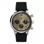 Timex męski zegarek analogowy kwarcowy Expedition Scout TW2W60300A - 43 mm, czarna tarcza, brązowy skórzany pasek, podświetlenie INDIGLO