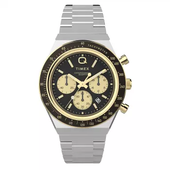 Zegarek męski Timex TW2W64200 z brązowym paskiem skórzanym i czarną tarczą, 40 mm