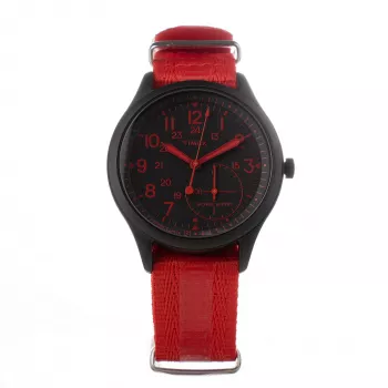 Zegarek męski TIMEX TW2V10900LG 41mm Zielony Pasek Skórzany Czarna Tarcza