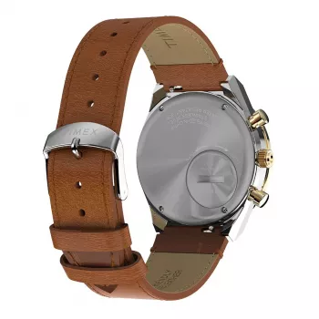 Timex TW2W64400 Męski zegarek polowy 42mm Czarna tarcza Brązowy pasek skórzany