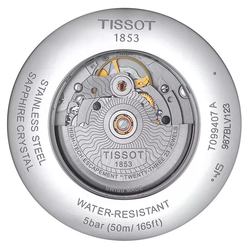 TISSOT T-Classic Chemin des Tourelles męski zegarek automatyczny 42mm srebrna tarcza stal nierdzewna bransoleta T099407110370