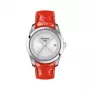 Zegarek damski TISSOT T-Classic Couturier T035210160310 32mm Srebrna tarcza Biały skórzany pasek