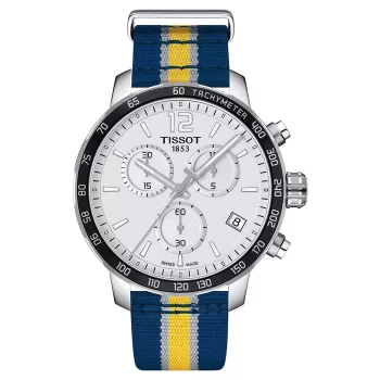 TISSOT T-Sport Chrono XL Classic Zegarek męski 42mm Brązowy pasek skórzany Srebrna tarcza T09541717372