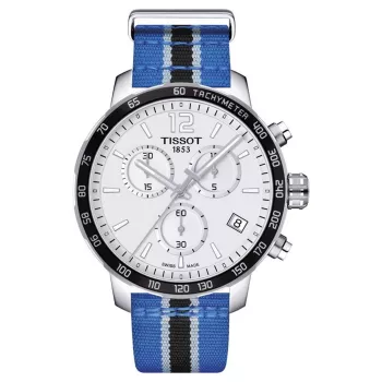 TISSOT T-Sport Quickster Męski Zegarek Chronograf 42mm Czarny PVD Stal Szlachetna i Pasek Nylonowy