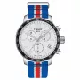 TISSOT T-Sport Quickster Męski Zegarek Chronograf 42mm Srebrna Tarcza Niebiesko-Czerwony Pasek Nylonowy T09541717371