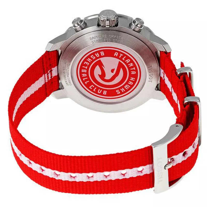 Zegarek męski TISSOT T-Sport Quickster T0954177037 42mm Swiss Quartz Chronograph Czarna tarcza Pasek NATO