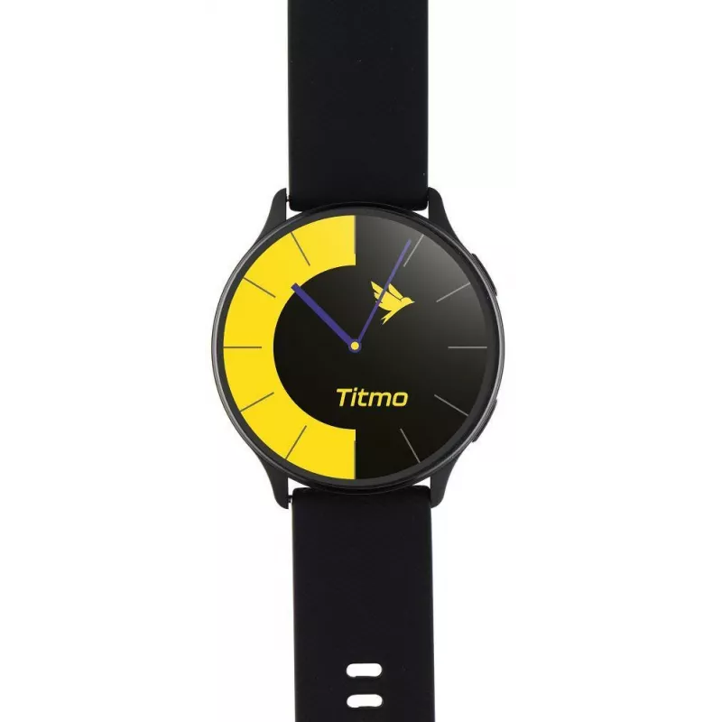 TITMO O-200 Smartwatch z 1.32 cala AMOLED, GPS, Bluetooth 5.0, czujnik tętna, IP68 - Czarny