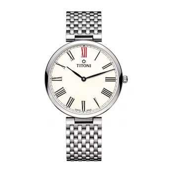 Zegarek męski TITONI Airmaster TQ52718S-608 37mm Stal nierdzewna Srebrna tarcza