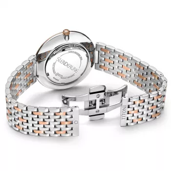 Zegarek męski TITONI Airmaster TQ52718SRG606 37mm szwajcarski kwarcowy srebrna tarcza brązowy pasek skórzany