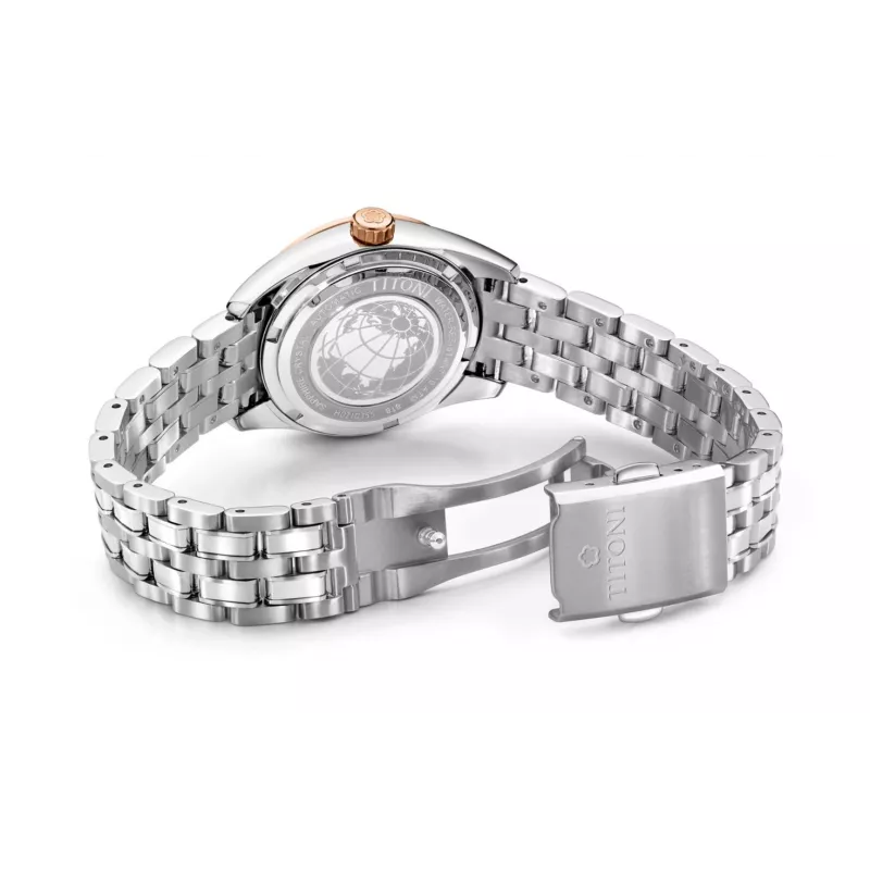 TITONI Zegarek automatyczny damski 818SRG-622 30mm Stal szlachetna z diamentami