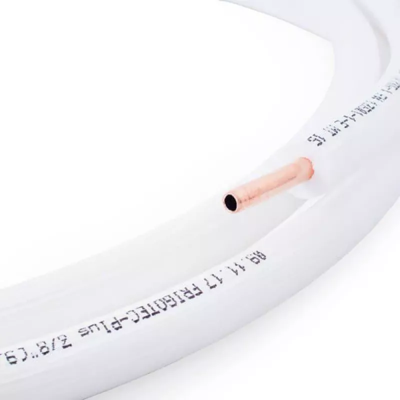 TIVENTO Flex preizolowana rura miedziana 1/4 cala (6,35 mm) - zwoj 50 m